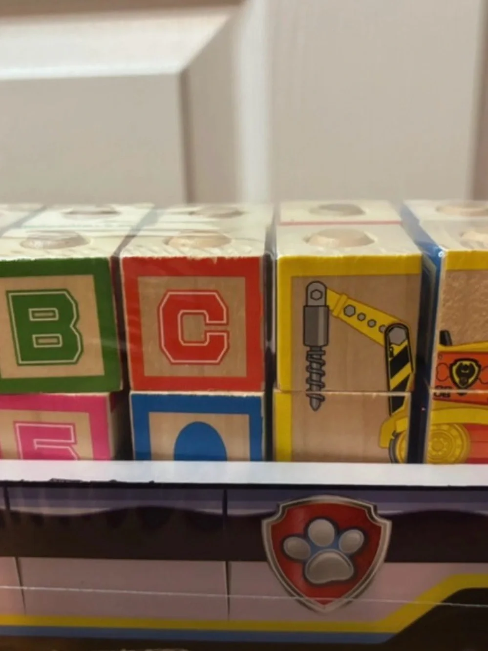 Paw Patrol Wooden Block Transport Truck - Pink, Blue, Yellow, Green, Red